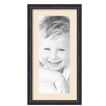 ArtToFrames 12x24" Matted Picture Frame with 8x20" Single Mat Photo Opening Framed in 1.25" Black Stain on Solid Red Oak and 2" Alabaster Mat (FWM-4083-12x24)