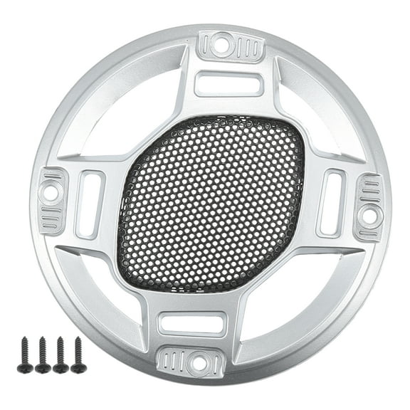 Unique Bargains 1 Pcs 3" Car Speaker Grills Cover Mesh Round Audio Subwoofer Protector w/ Screws Iron Silver Tone Black