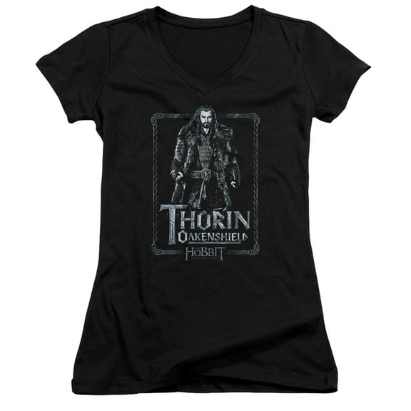 The Hobbit Thorin Stare Junior Women's V-Neck T-Shirt Black
