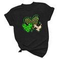 thumbnail image 5 of Womens Short Sleeve Tops Dgankt Women's St. Patrick's Day Short Sleeve T-Shirt Letter Printed Solid Color Tops Short Sleeve Crew Neck Tops, 5 of 5