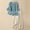Blue, variant on Womens Cotton Gauze Loungewear Sets Casual 2 Piece Sleepwear Button Down Shirt and Wide Leg Pants Outfits Beige L
