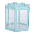 thumbnail image 4 of Pequeño tanque de peces con forma hexagonal, decoración de acuario de peces de plástico de escritorio para oficina/hogar, azul, 4 of 12