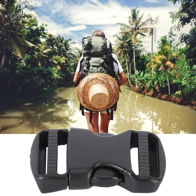 Quick Release Buckle, 5Pcs Plastic Dual Adjustable Side Backpack Strap Buckles Replacement DIY Craft For BlackFor 20mm Width Bracelets Pets Dog Collar Webbing