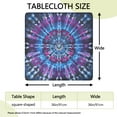 thumbnail image 2 of Colorful Tie Dye Pattern Square Fitted Tablecloth with Elastic Edge,Square Table Cover,Washable Elastic Table Cover for Home Kitchen Party Decor 36"x36", 2 of 6