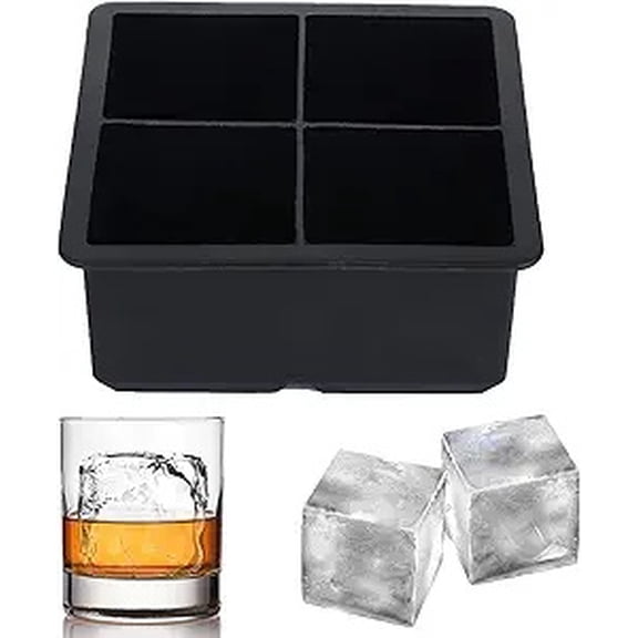 Square Ice Mold Tray With Lid, Silicone Ice Mold Tray, Whiskey Square Ice Mold, Stackable With Lid Ice Mold Tray, Easy To Release (1PC).
