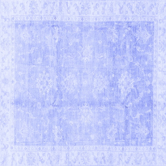 Ahgly Company Indoor Square Oriental Blue Traditional Area Rugs, 6' Square