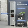 thumbnail image 4 of kleankin Tall Bathroom Storage Cabinet with Shelves, Grey, 4 of 10