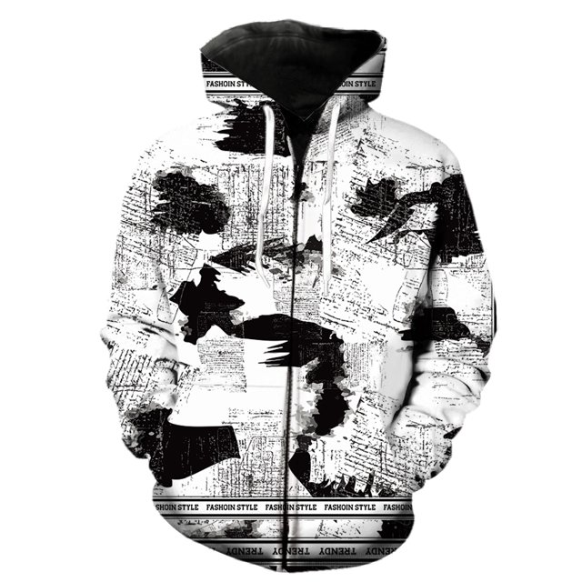 Sudadera con capucha y cremallera para hombre con estampado de arte escénico, estilo Harajuku para adolescentes, con estampado 3D, informal, de primavera, de gran tamaño, unisex
