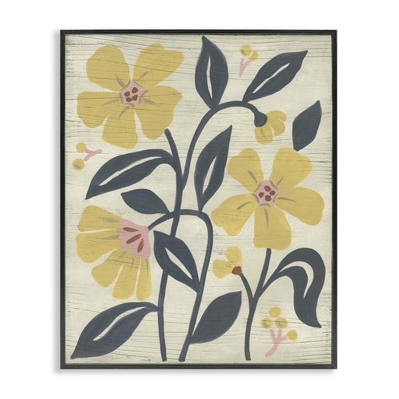 Stupell Industries Bungalow Garden Flowers Floral Painting Black Framed Art Print Wall Art, 11 x 14