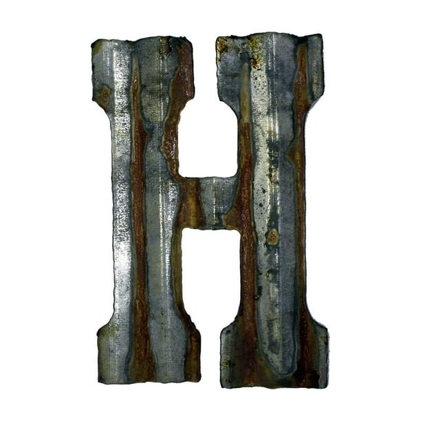 Custom Cut Decor 8'' Rusty Galvanized Corrugated Metal Letter -H ...