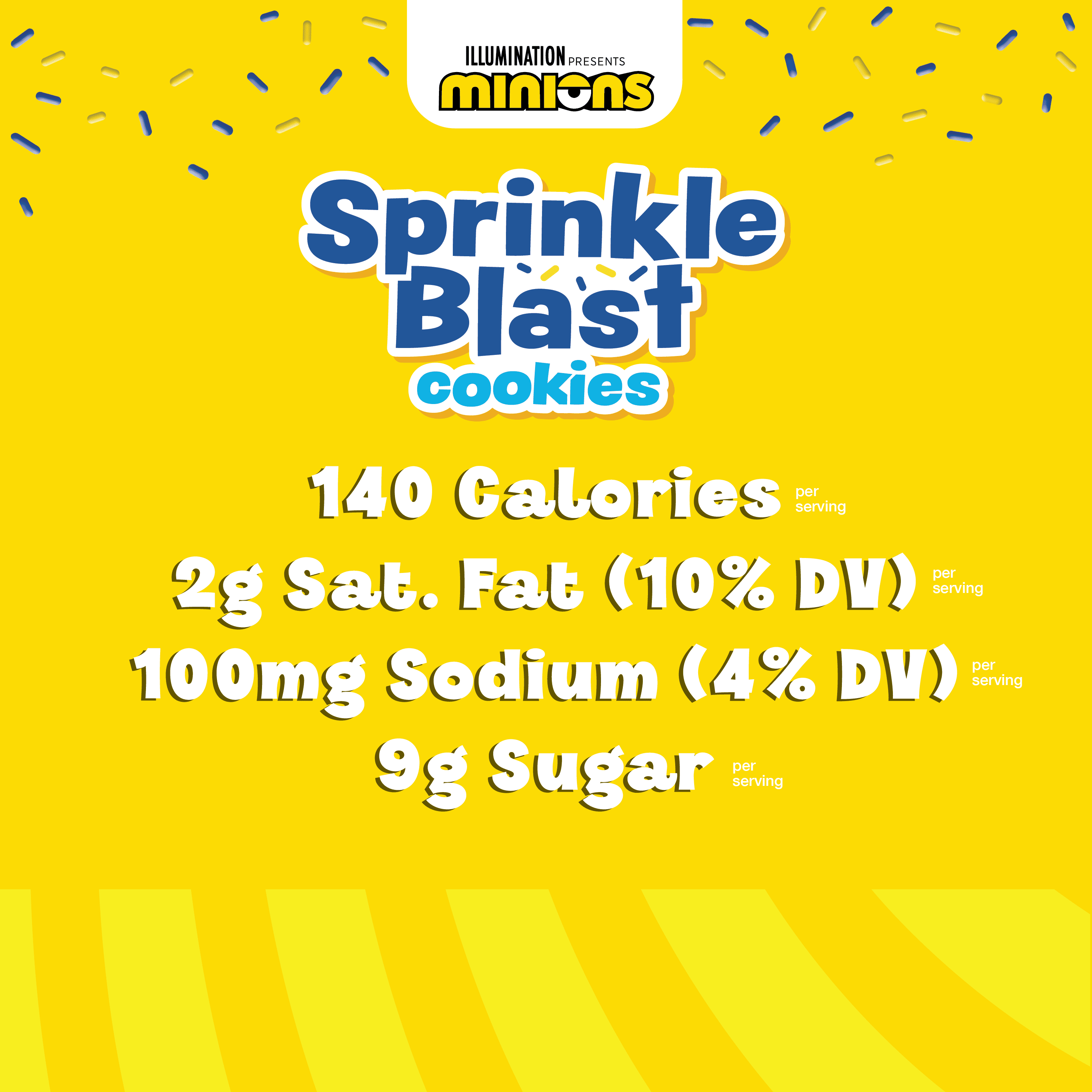 Snackorama Minions Sprinkle Blast Cookies, Vanilla Flavor with sprinkles, 20 oz Bag (Shelf-Stable)