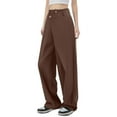 thumbnail image 2 of Women's Irregular Design Straight Trousers Casual Style for Everyday Wear and Stylish Occasions, 2 of 5