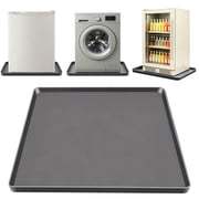 Mini Fridge Mat, 24"x24"X0.78" Mini Fridge Drip Trays Mat for Carpet Floor, Under Refrigerator Mat AC Conditioner Drip Pan, Silicone Mat for Refrigerators, Washing Machines, Dryers, Gray