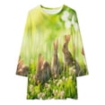 thumbnail image 2 of Cute Little Easter Bunnies on Green Grass Loose Dress Evening Dress Summer Dresses for Women Luxury Dress Long Sleeved Dress, 2 of 4