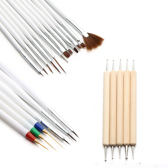 23PC Nail Art UV Gel Polish Design Dot Painting Detailing Pen Brushes Tool Set