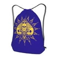 thumbnail image 3 of XMXT Waterproof Gym Bag, Blue Ace Skull Print Drawstring Backpack for Men, s Blue, 3 of 8