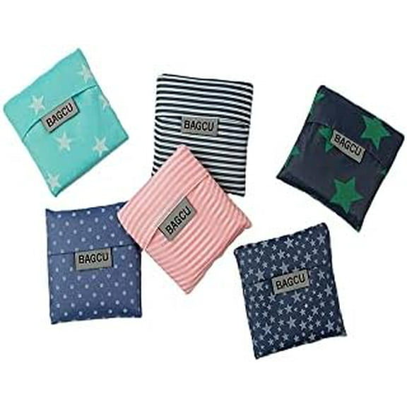 Cloth Tote Bags, Reusable, Foldable, Recycle for Shopping, Fits in Pocket, Eco Friendly for Groceries, Water Resistant, Lightweight, Strong & Durable Large (6Pack)$$Home Decor, Kitchen, & Other