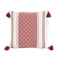 thumbnail image 1 of Almohada tejida geométrica con borlas tejidas en hilo 45 * 45 cm 1 pieza roja, 1 of 3