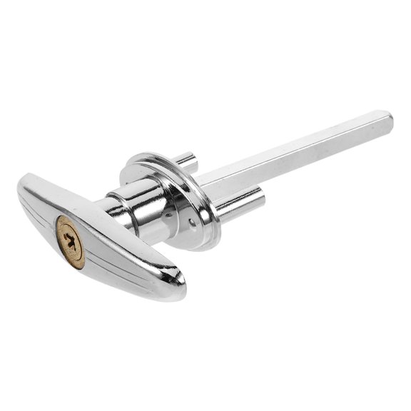 OFFIGAM Metal Garage Door Lock Set Silver Keyed T-Handle for Reliable Security 1Set