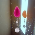 thumbnail image 5 of Adorno de atrapasol con forma de prisma de cristal, colgante de ágata en forma de rebanada, decoración para ventana, hogar y jardín, 5 of 5