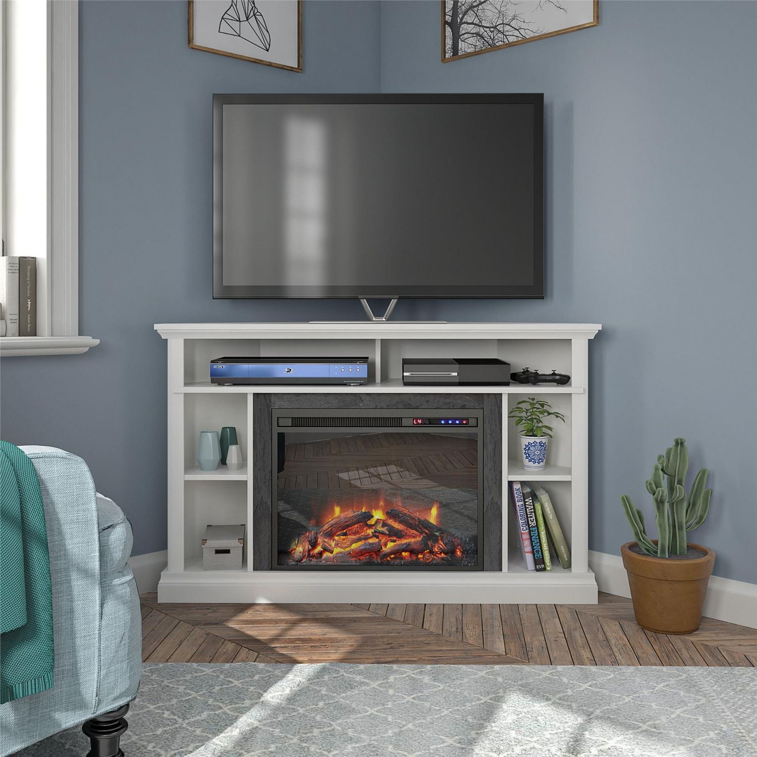 Cheminée électrique d'angle Overland pour téléviseurs jusqu'à 50 po