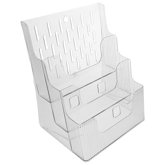 Worgeous Tabletop Magazine Rack File Holder Transparent Magazine Holder Brochure Display Acrylic Stand