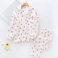 thumbnail image 4 of Conjunto de pijamas con estampado de corazón para mujer, ropa de casa de algodón crepé, doble capa, gasa, cuello vuelto, pantalones de manga larga, Primavera, nuevo, 4 of 4