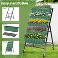 thumbnail image 3 of Funcid 4 ft Vertical Garden with Removable Locking Wheels 5-Tier Raised Garden Bed Planter Box for Patio Outdoor Planting Flower Herb Freestanding Garden Planter with Storage Shelf Green, 30"×26"×48", 3 of 11