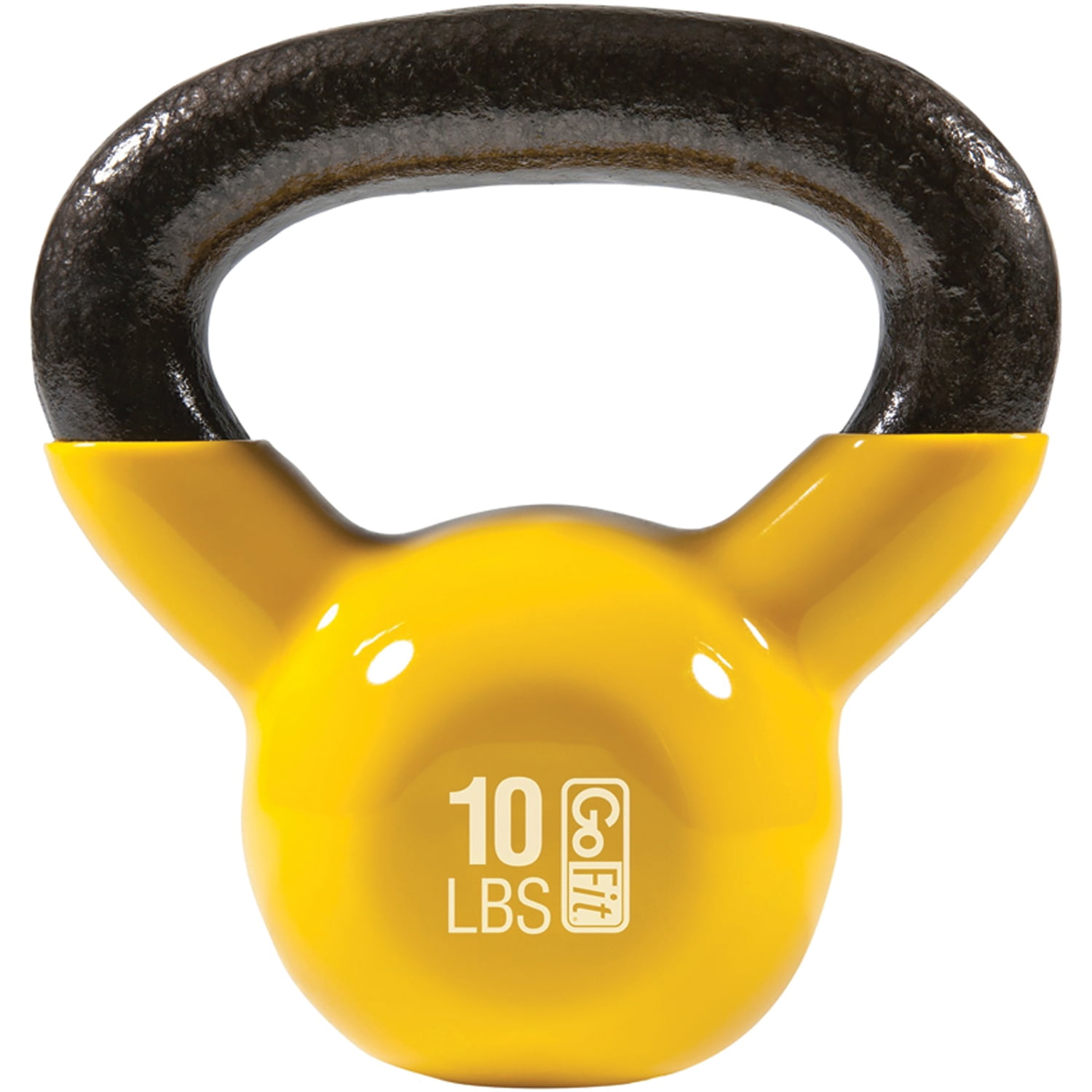 GoFit Kettlebell with DVD, 10 lbs., Yellow, GF-KBELL10
