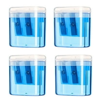 Gallickan Pencil Sharpener, Transparent Tool, 4 Pack Set, Ergonomic Design For Office, Home, Classroom, Blue