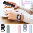 thumbnail image 3 of 6 Pack Sport Bands Compatible with Apple Watch Band 45mm 44mm 42mm 41mm 40mm 38mm，,Soft Silicone Waterproof Strap Wristbands Compatible for Apple Watch Series 8 7 6 5 4 3 2 1 SE Women Men, 3 of 4