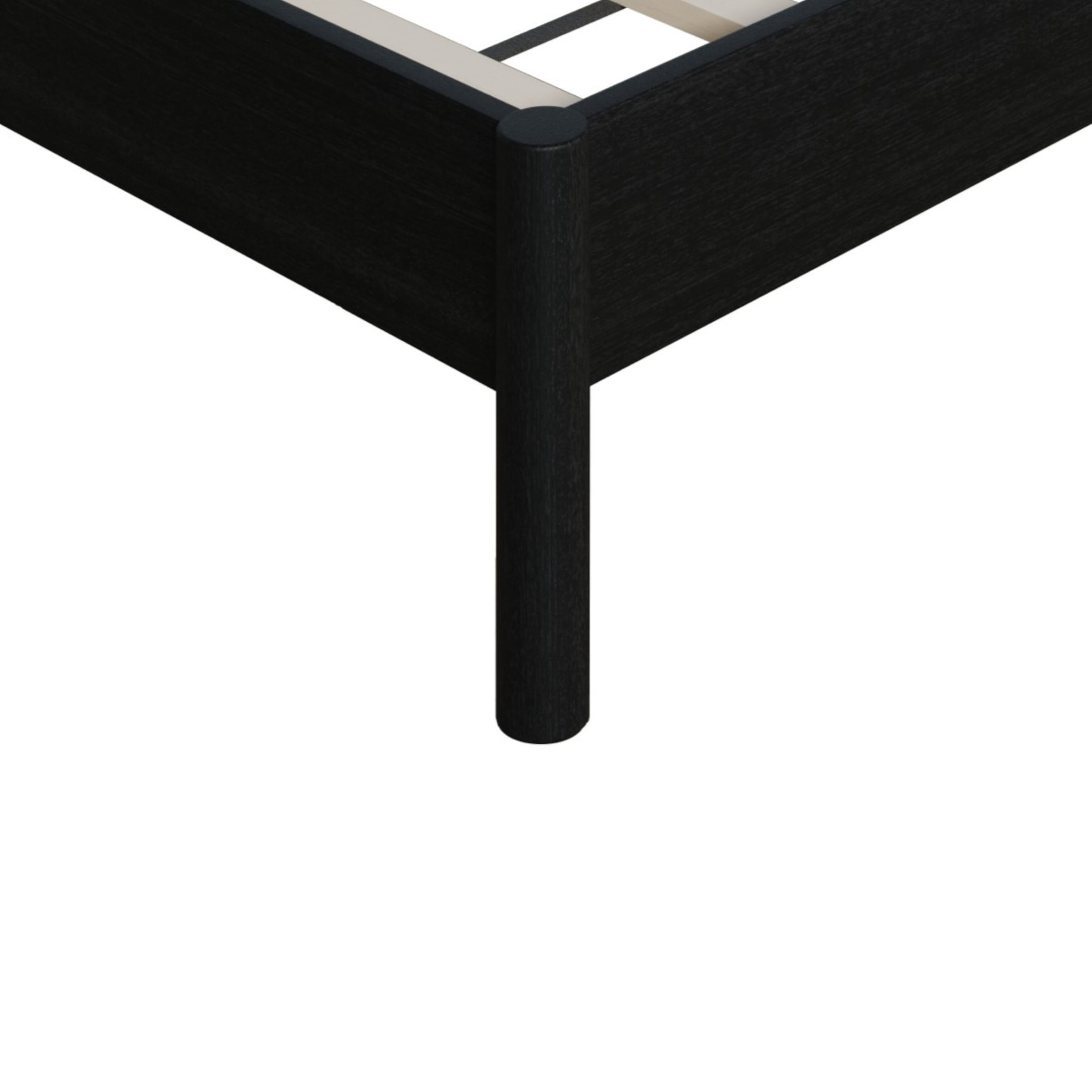 Castle Place Rattan Twin Wooden Platform Bed, Black