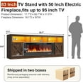 thumbnail image 2 of ChVans 83" Fireplace TV Stand for TVs up to 95" with 50" Electric Fireplace, Farmhouse Entertainment Center with LED, Wooden Media Console for Living Room, Bedroom, 2 of 8