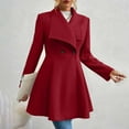 thumbnail image 4 of Fmbrln Winter Pea Coat for Women Long Sleeve Button Down Lapel Collar Trench Coat Fall Fashion Overcoat Outwear, 4 of 5