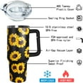 thumbnail image 5 of Flower Handle Sunflower Tumbler with Handle Lid and Straw, Sunflower Gifts For Women,40 oz Sunflower Coffee Mugs Cup Stainless Steel Insulated Tumbler,Sunflower Decor, 5 of 6