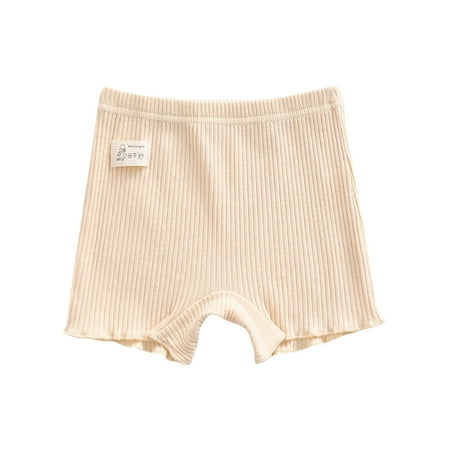 QTOCIO Toddler Girls Clothes Summer Girls Shorts Girl Summer Elastic Waist Shorts Underwear Leggings Casual Pants Children s Shorts Beige 3 Years
