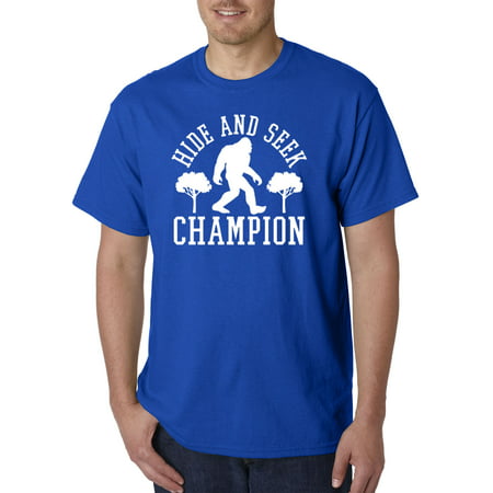 New Way 897 - Unisex T-Shirt Hide And Seek Champion Big Foot Sashquatch 2XL Royal (Best Hide And Seek Champions)
