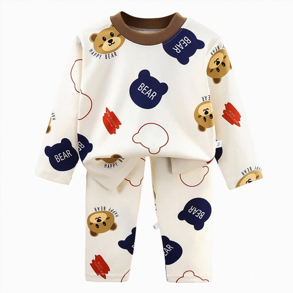 masbird Little Girls Boys Pajamas Sets Cute Graphic Cotton 2 Piece Toddler Clothes Kids Pjs Sleepwear 6-12 Months 12-24 Months 2t 3t 4t 5t 6t 7t 8t 9t Children(Dark Blue,1-2 Y)