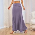 thumbnail image 6 of Women's Knitted Midi Skirt, Solid Color High Waist Bodycon Pencil Skirt, Elegant Office Skirt for Work, Fall Outfits and Daily Wear,Purple,L, 6 of 6