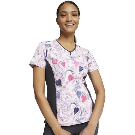 

Cherokee iFlex Scrubs Top For Women V-Neck CK698 S Loving Swirls