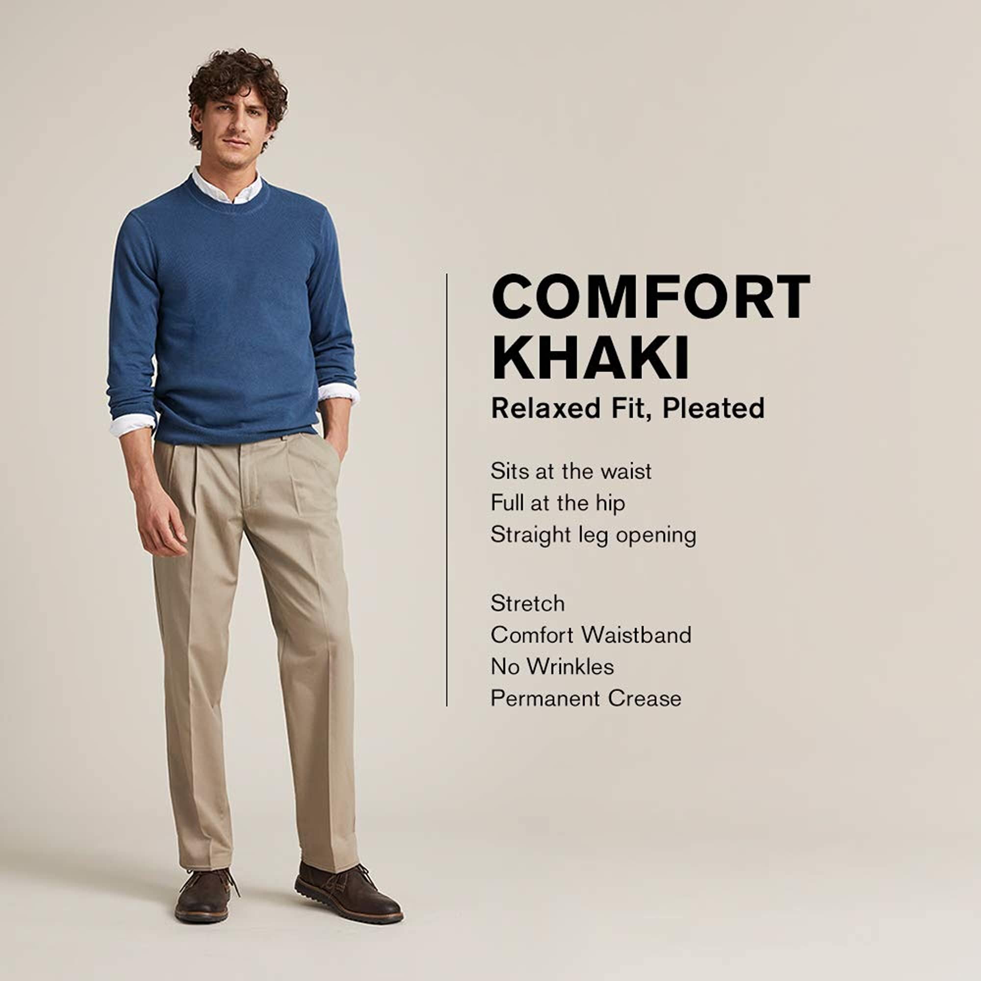 Dockers Mens Comfort Khaki Cuffed Pant 