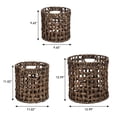 thumbnail image 3 of happimess BSK2033B-3SET Lasuna Coastal Bohemian Water Hyacinth Handwoven Checker Weave Nesting Baskets with Handles, Brown (Set of 3), 3 of 6