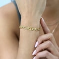 thumbnail image 3 of Nuragold 10k Real Yellow Gold Solid Figaro Link 6.5mm Chain Bracelet (7"-9") Italian Jewelry for Men & Women, 3 of 11