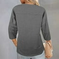thumbnail image 4 of Jewelreauty Elbow Length Tops for Women Casual Crewneck Basic Tee Shirts Summer Loose Going Out Blouses (S, Gray), 4 of 7