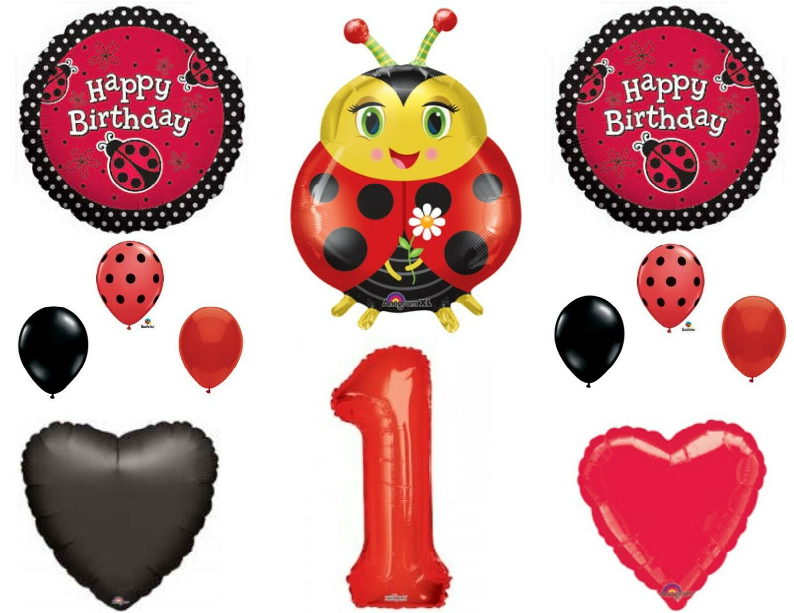 LadyBug Balloon Bouquet 1st Birthday Party Supplies Decorations Favors