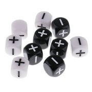10pcs 6 Sided Dice with Math Symbols (Adds, Subtracts, Multiplied, Divides) Kids