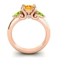 thumbnail image 4 of 2.50 Carat Round Cut Citrine & Peridot Gemstone New Three Stone Wedding Ring for her Solid 18K Rose Gold Size 7 by Diamond-Capitals, 4 of 8