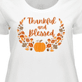 thumbnail image 4 of Inktastic Thankful and Blessed Pumpkin and Fall Leaves Women's Plus Size T-Shirt, 4 of 5