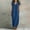 Blue, variant on Elvqul Sundresses for Women V Neck Summer Midi Dresses Short Sleeve Pullover Going Oout Flowy Womens Casual Dresses