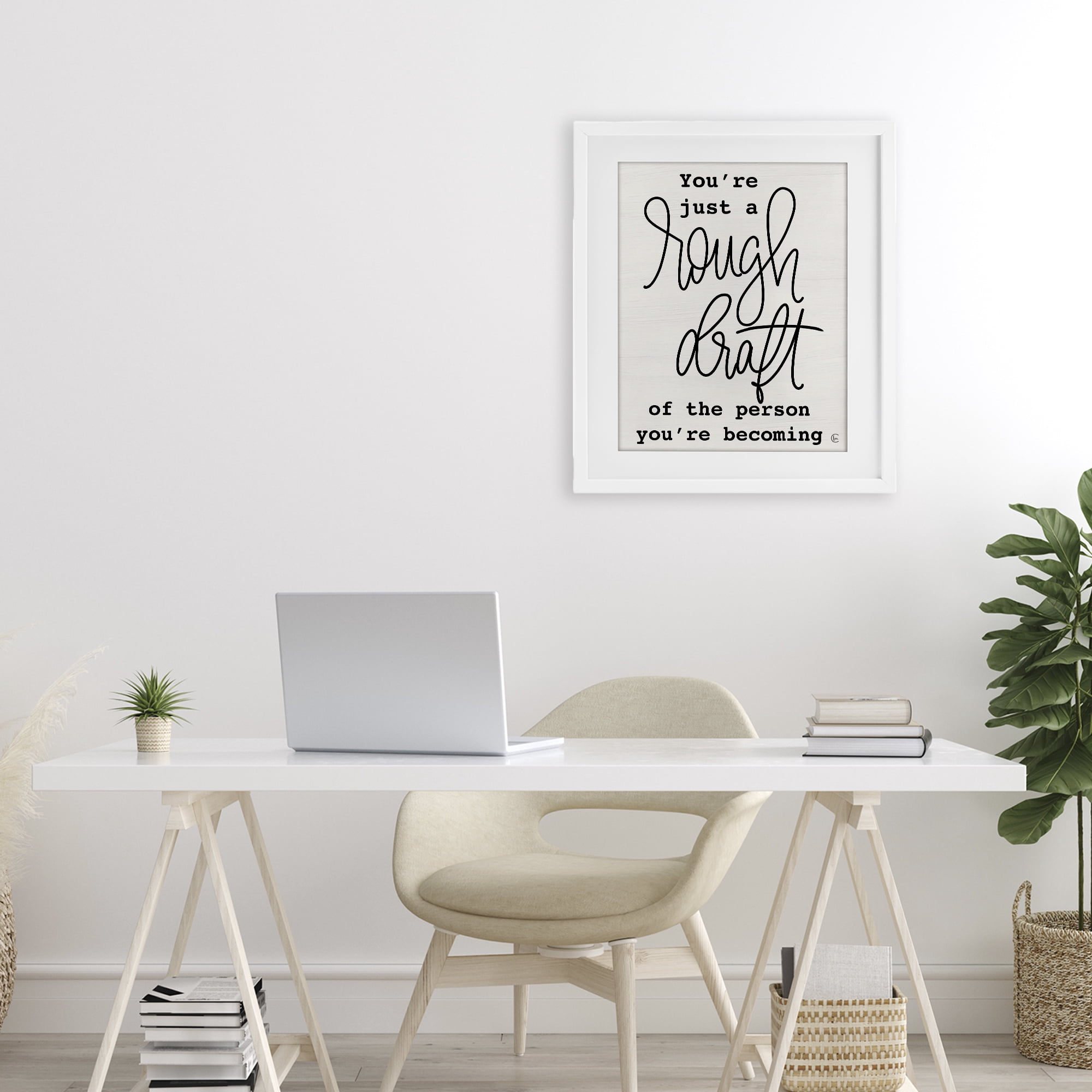 Stupell Industries Rough Draft Of Person White Framed Print Under Glass, design by Fearfully Made Creations